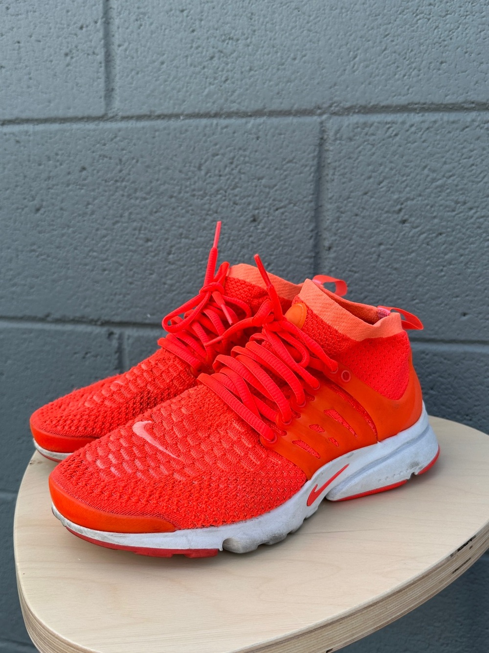 Nike Neon Orange Knit Running Sneakers